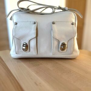 Banana Republic Elegant Mini White Leather Handbag